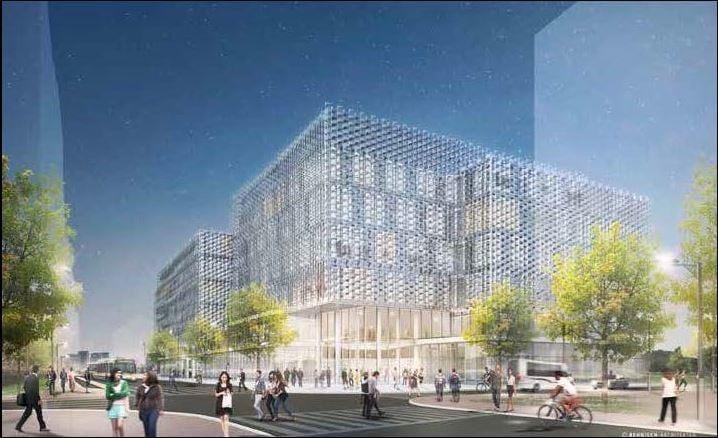 Artist's rendering of the Science and Engineering Complex, Allston, MA.